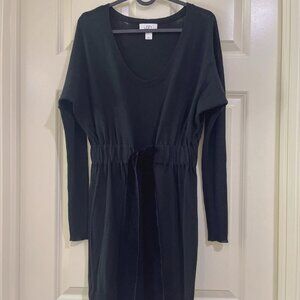 loft women wool black sweater dress size s
